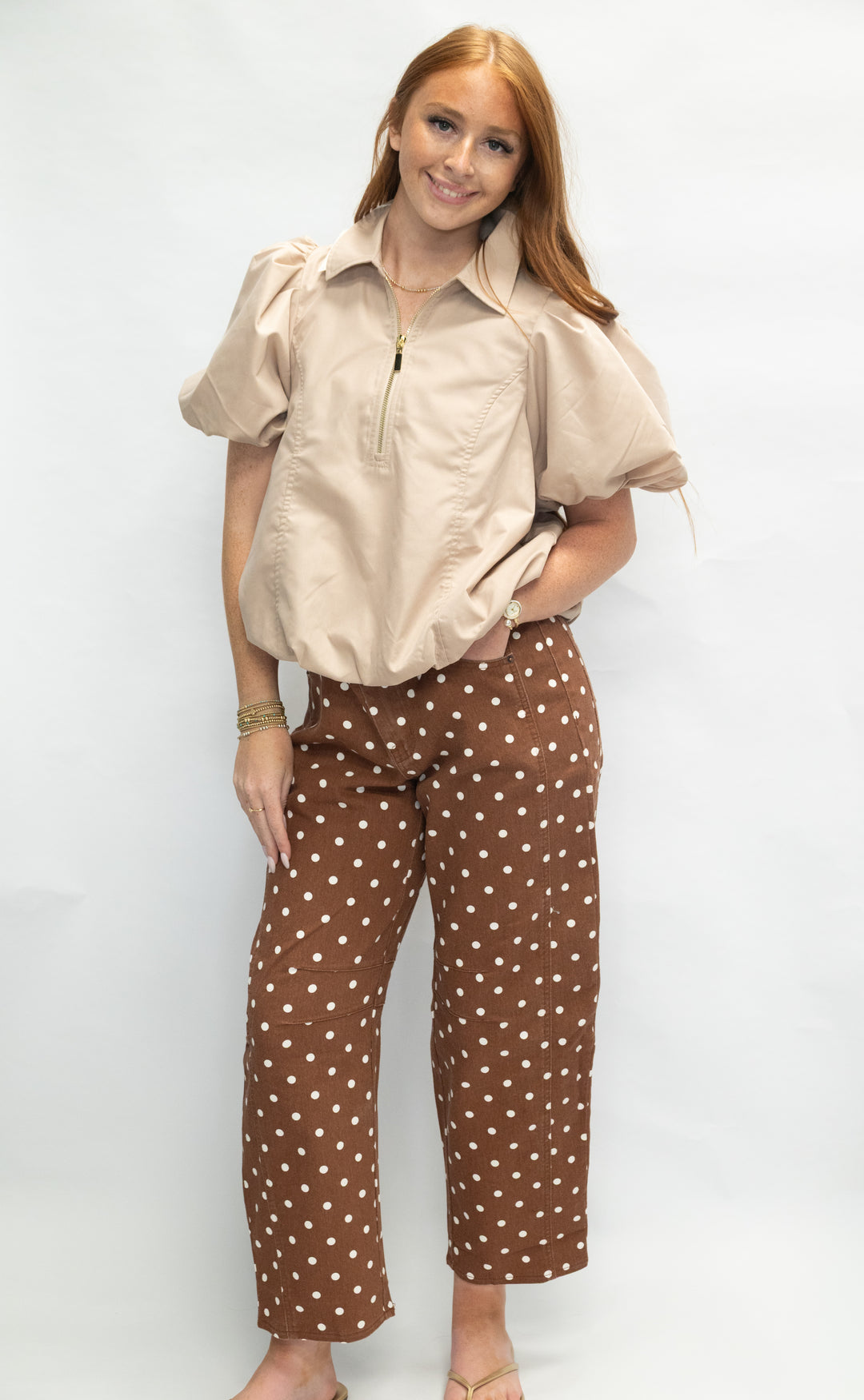 Brown  Polka Dot Pants