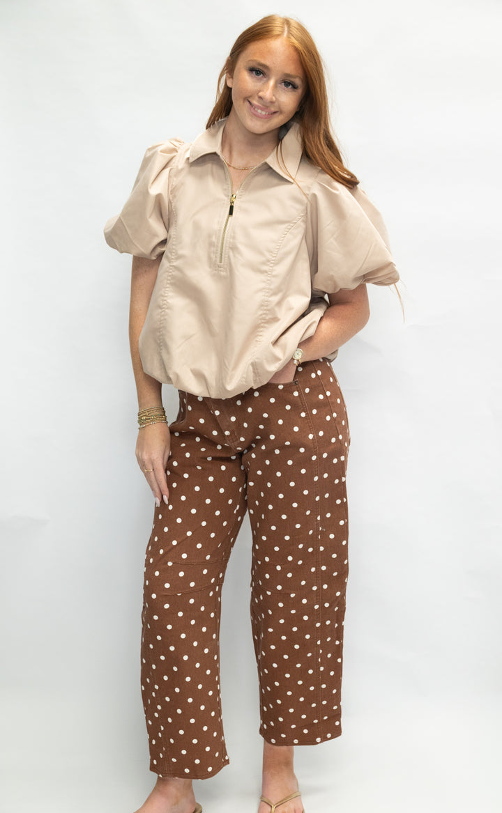 Brown  Polka Dot Pants