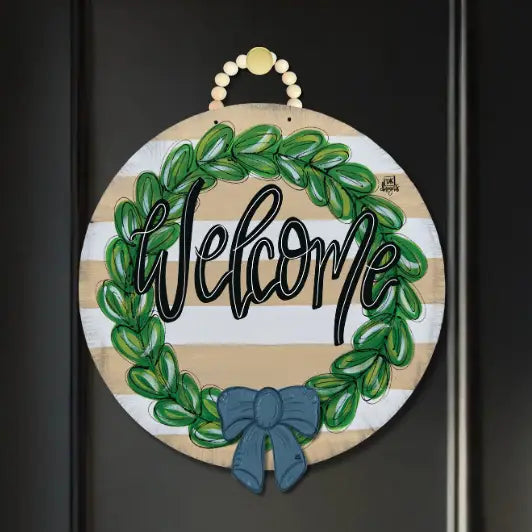 Dk Designs Tan Wreath 23 Inch With Room For Mini "welcome"