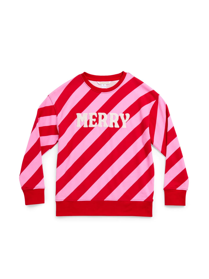 Shiraleah Merry Diagonal Striped Sweatshirt