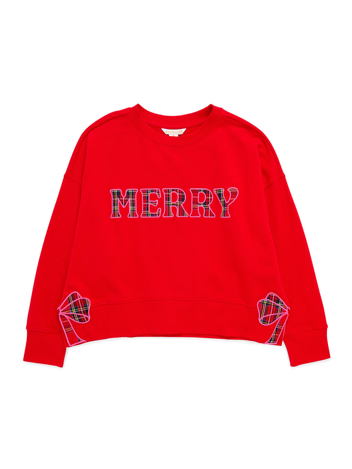 Shiraleah Red Plaid Merry Sweatshirt