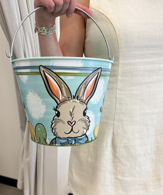 Blue Rabbit Easter Egg Pail