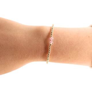 Pink Bow BB Bead Bracelet