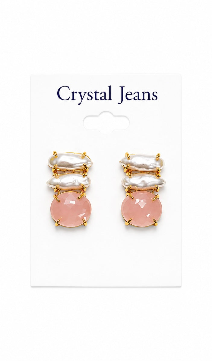 Melissa Earrings-Pink