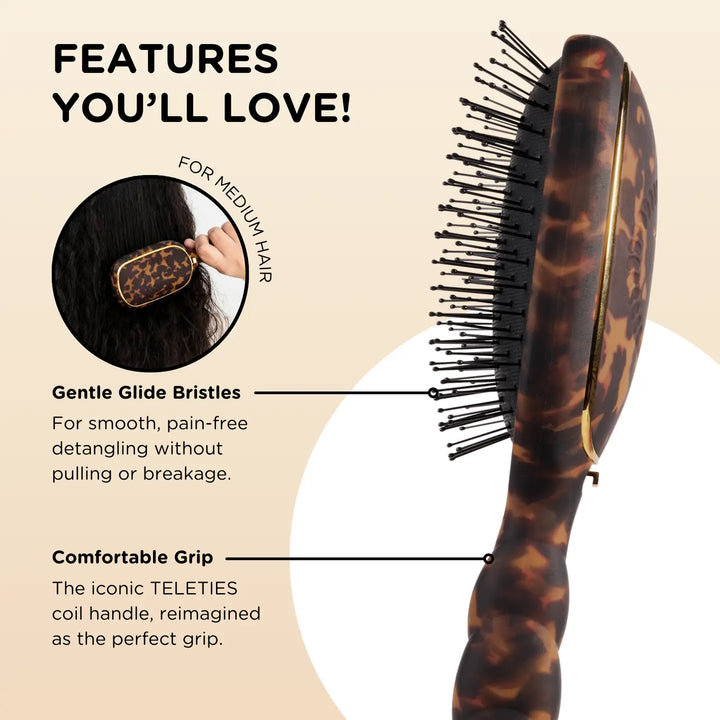 Teleties Detangler Brush |tortoise| Medium