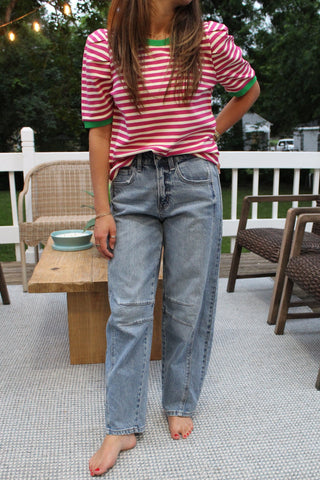 High Rise Barrel Jeans