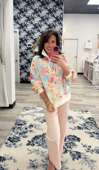 Brianna Cannon Patchwork Floral Sweatshirt