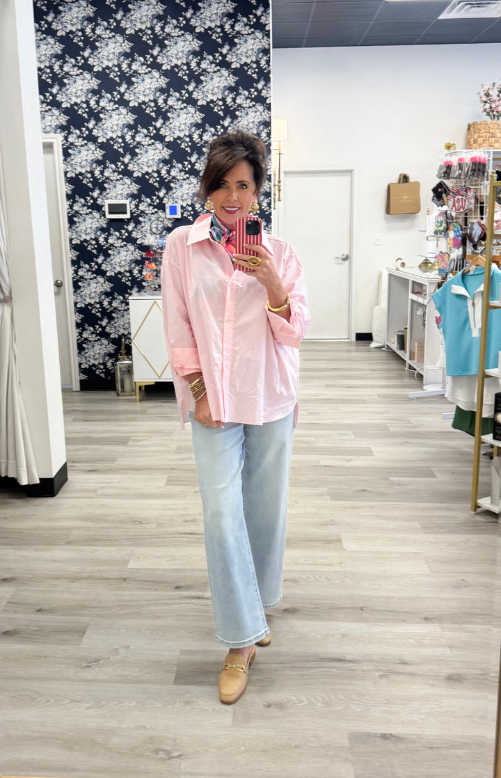 Pink Oxford Top