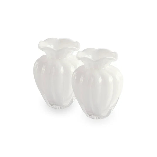 Beatriz Ball Collection  Vento Small Glass Vase -Cream
