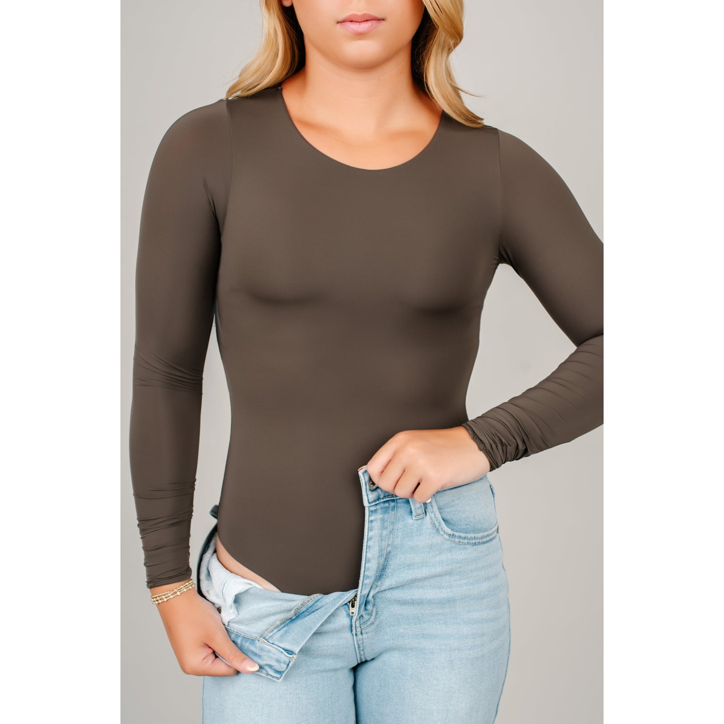 Basic Long Sleeve Olive Bodysuit