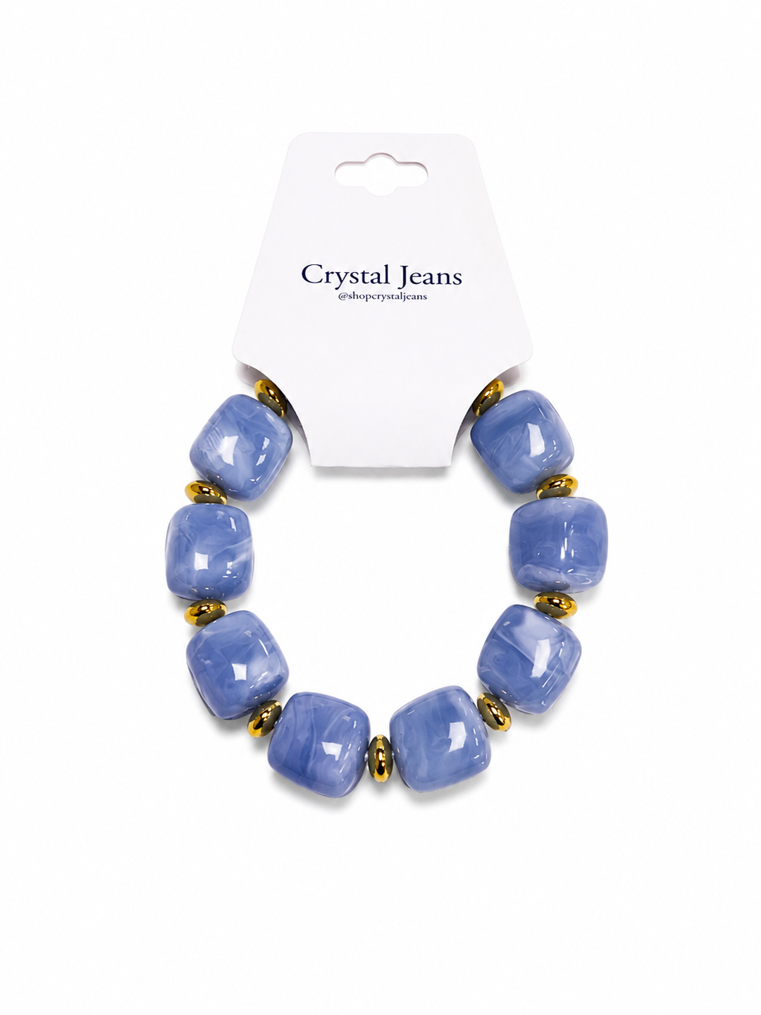 Baby Blue Square Bead Bracelet