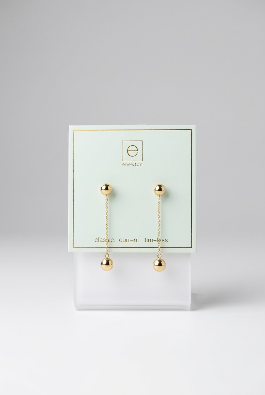 Enewton  Simplicity Chain Gold DropEarring - Gold 6mm