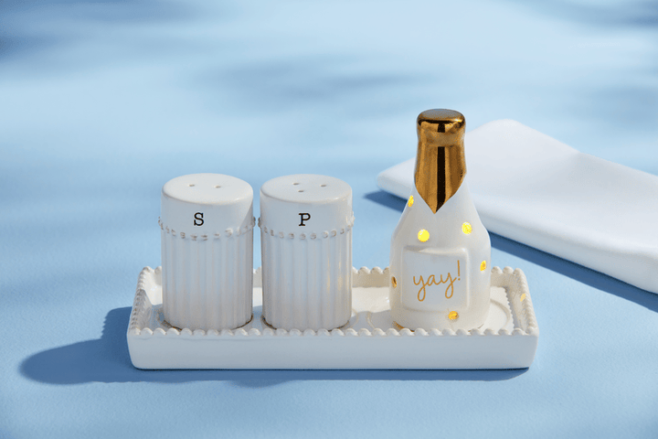 Mud Pie Salt &amp; Pepper Accessory Tray Set