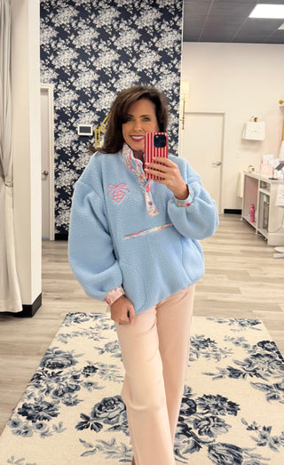 Brianna Cannon  Blue Floral Fleece
