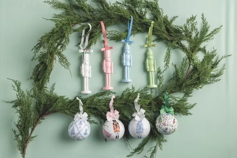 Mud Pie Blue Nutcracker Papier-mâché Ornament