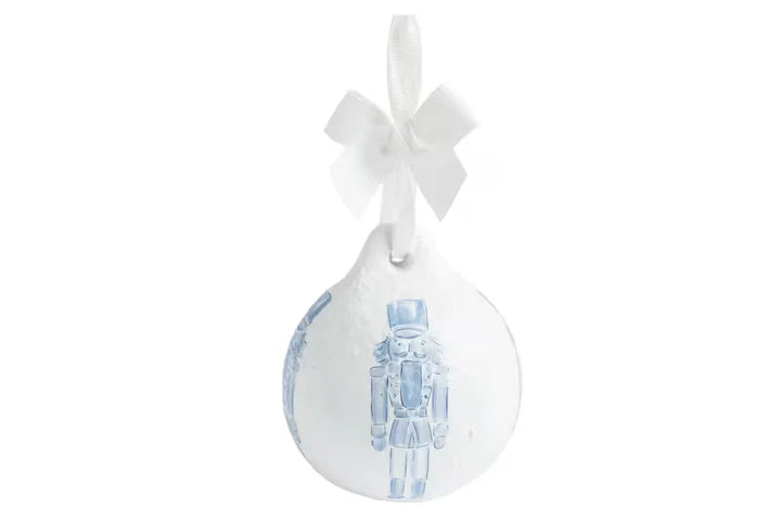 Mud Pie Blue Nutcracker Papier-mâché Ornament