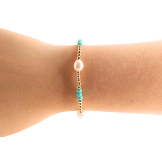 Turquoise Pearl Poppi Bracelet