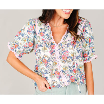 Floral Outlined Top