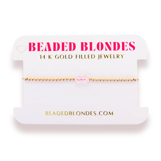 Pink Bow BB Bead Bracelet