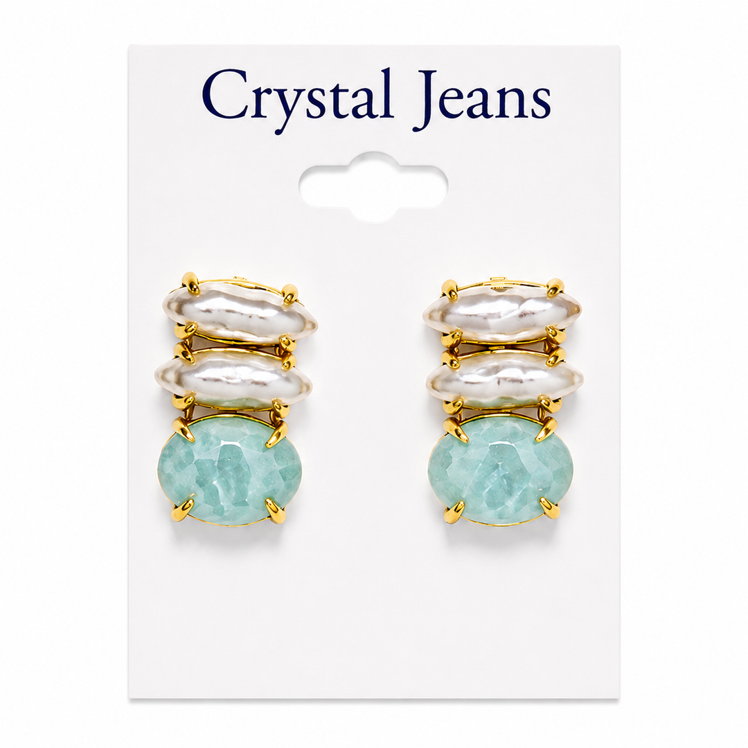 Melissa Earrings-Aqua