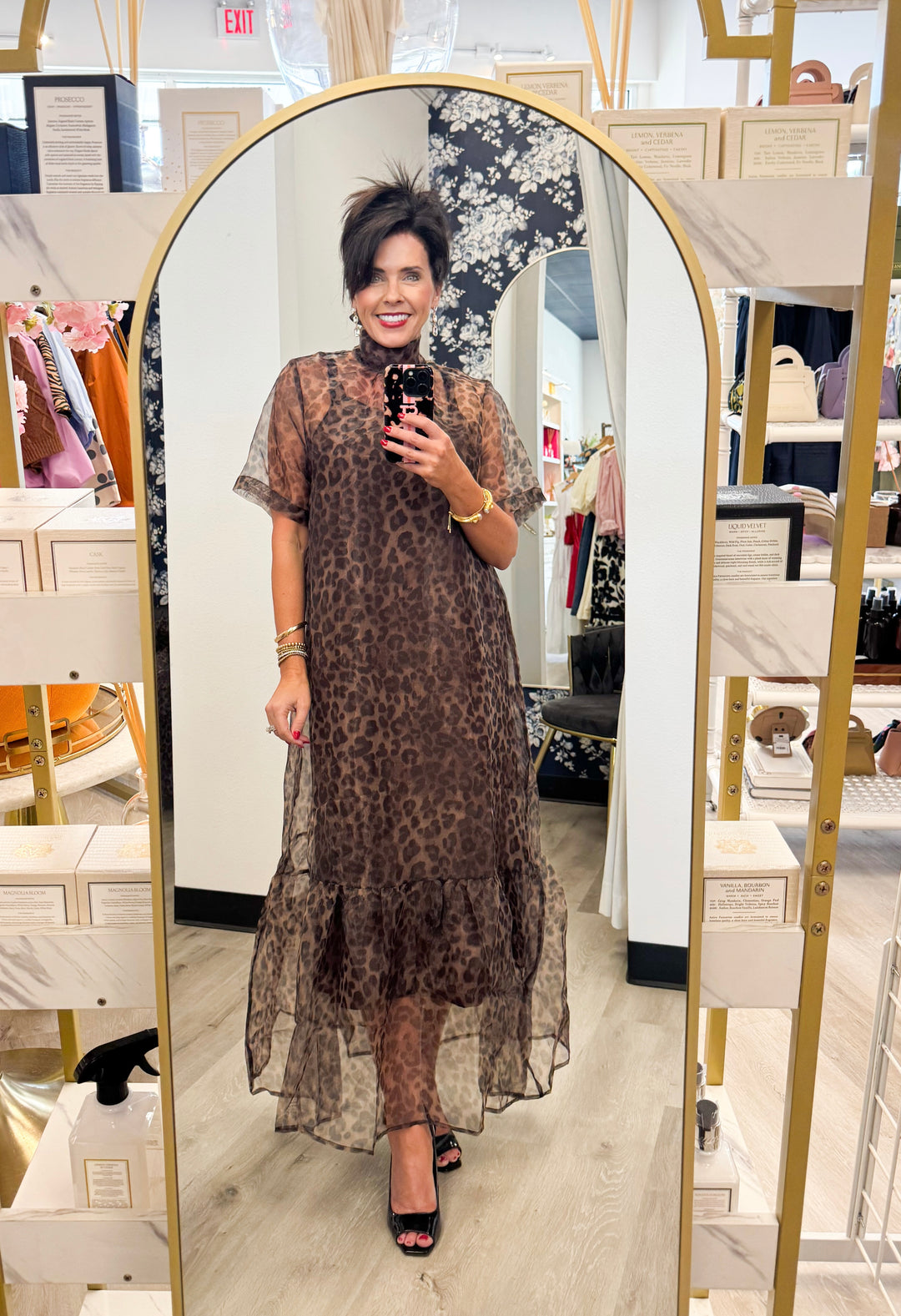 Meredith Leopard Midi Dress