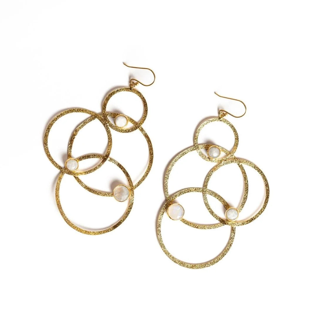 Winton + Waits Moonstone Circle Earring