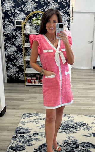 Pink Tweed Dress