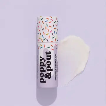 Poppy &amp; Pout Lip Balm - Purple Birthday Confetti Cake