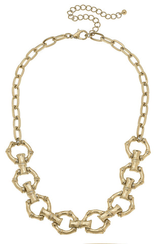 Pippa Bamboo Linked Horsebit Necklace