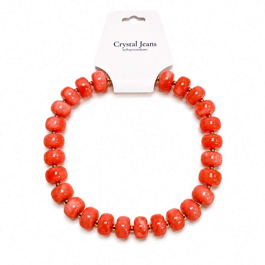 Coral Disk  Bead choker