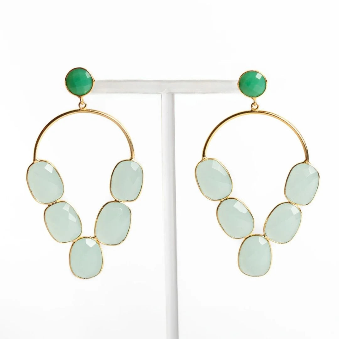 Winton + Waits Gem Chandelier Earring- Aquamarine