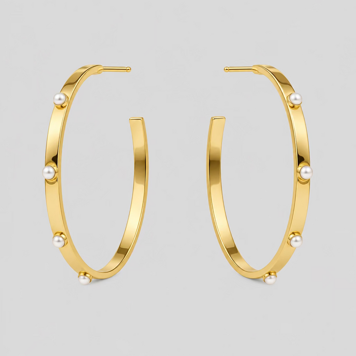 Julie Vos Crescent Stone Hoop-Large