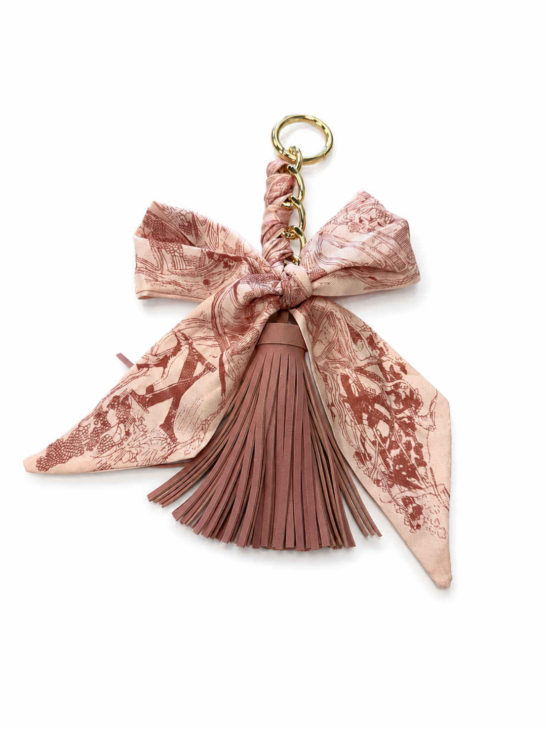 RIBBON BOW TASSEL- PINK