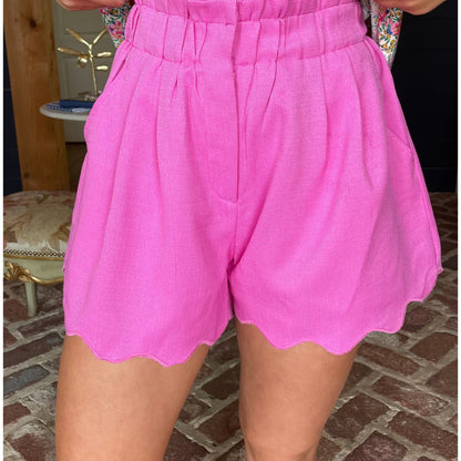 Pink Scallop Shorts