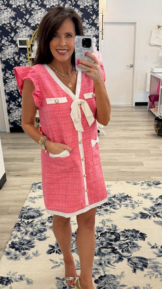 Pink Tweed Dress