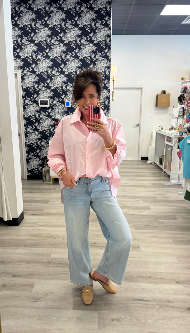 Pink Oxford Top