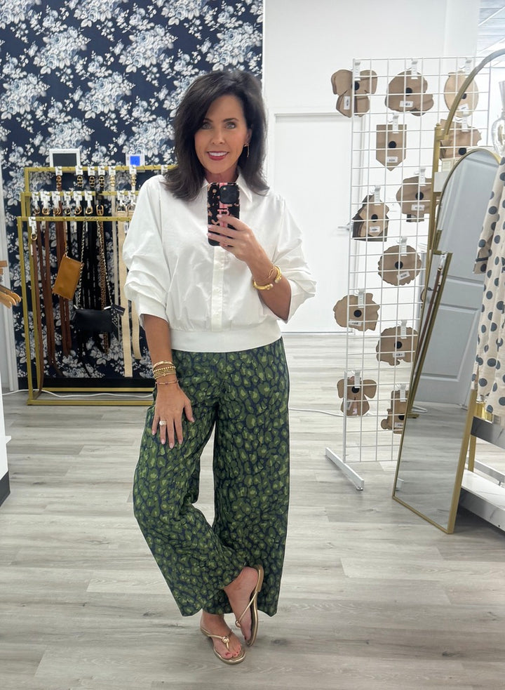 Green Barrel Leopard Jean Pants