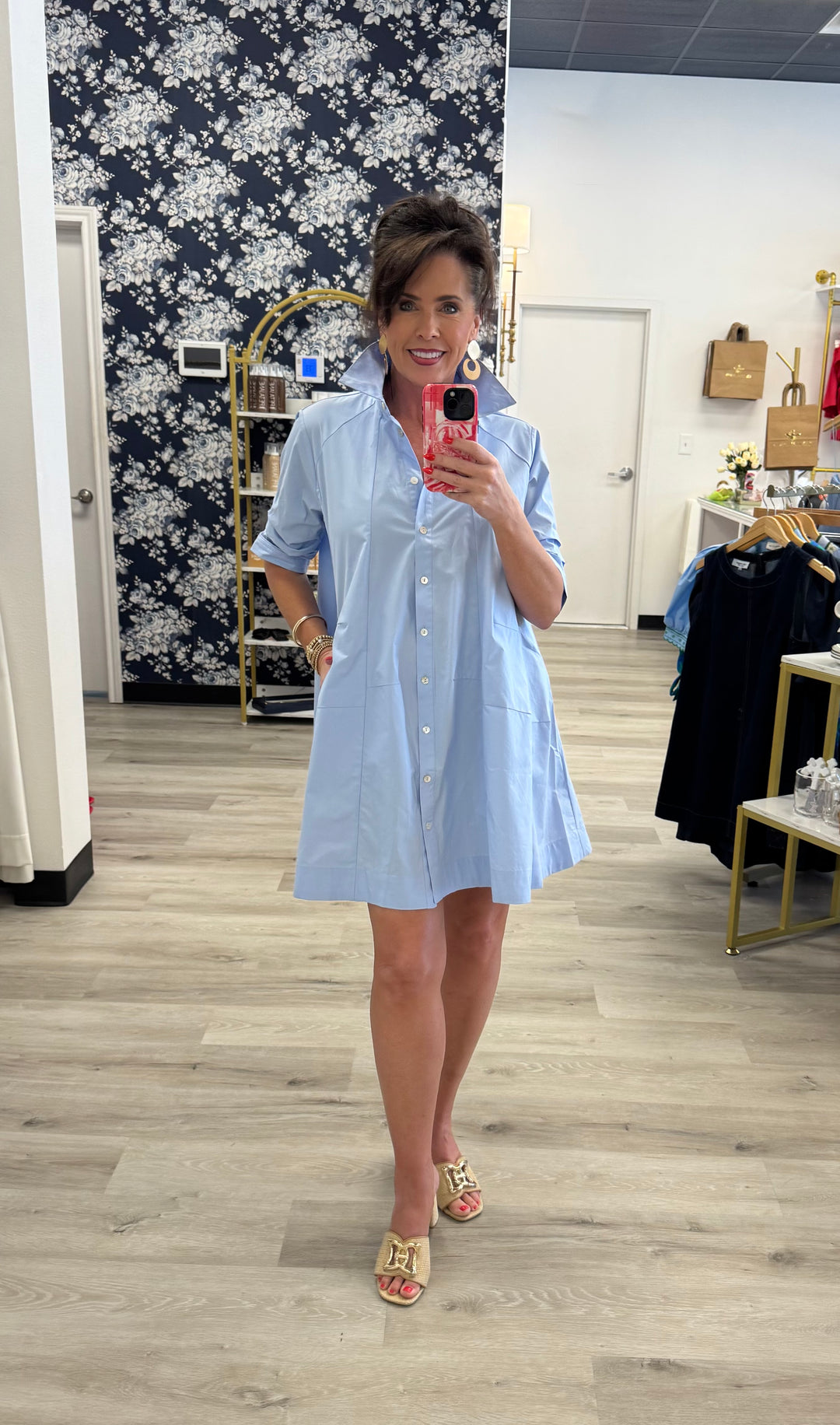corinne denim mini dress Francesca's Corinne Square Neck Denim Mini Dress