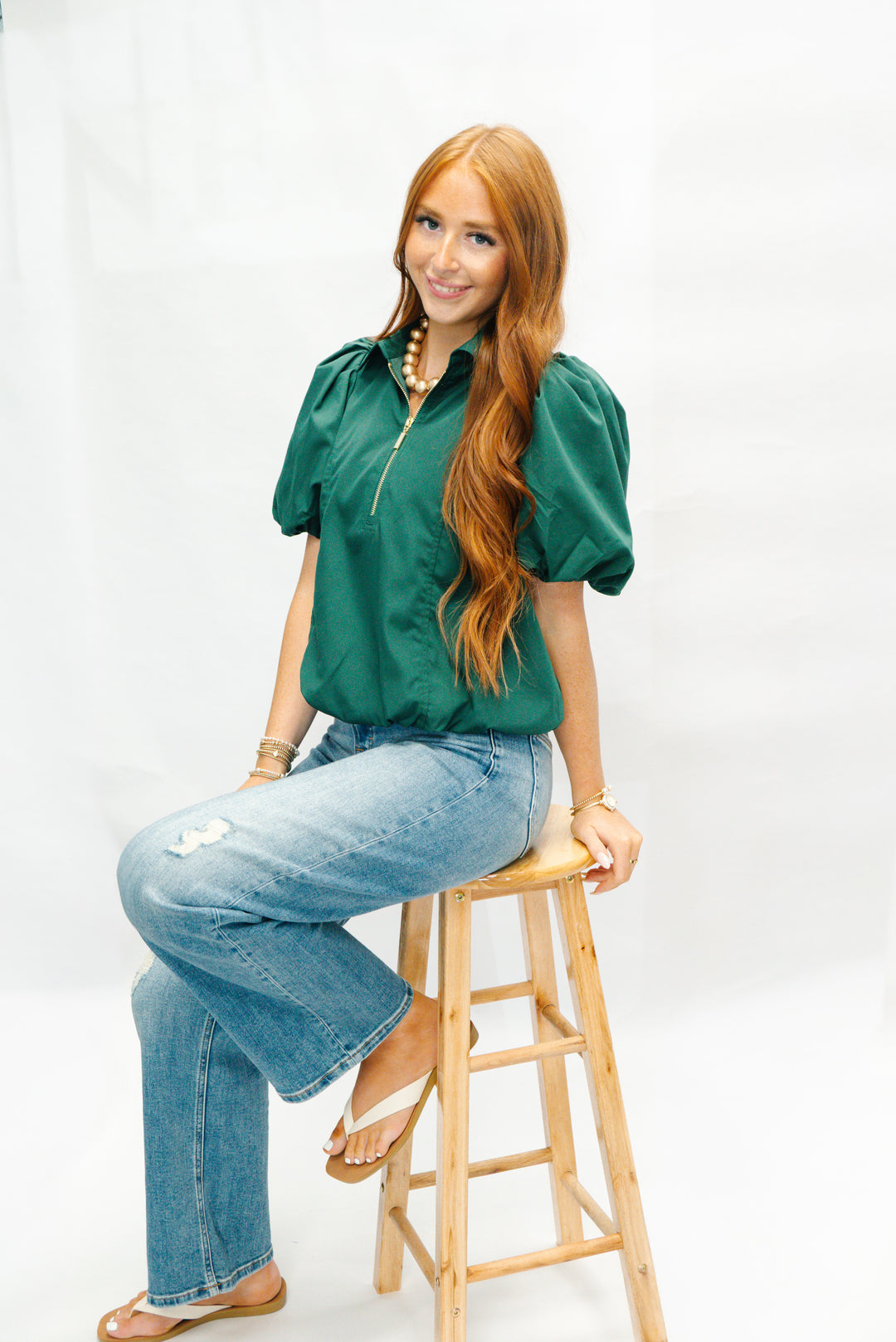 Hunter Green Bubble Top