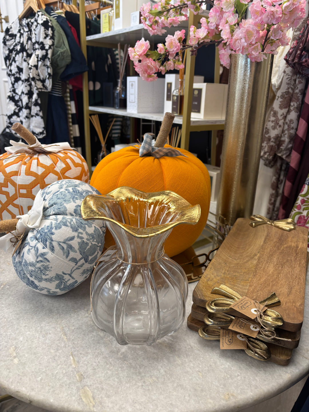 Mud Pie Large Gold Edge Ruffle Vase