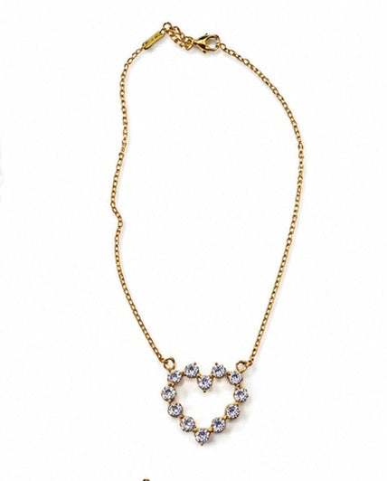 Large Diamond Heart Necklace by Chansuttpearls