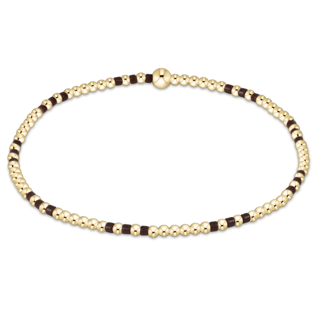 hope joy pattern 2mm bead bracelet - chocolate