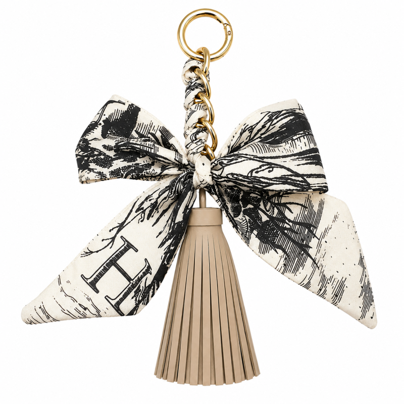 RIBBON BOW TASSEL - IVORY