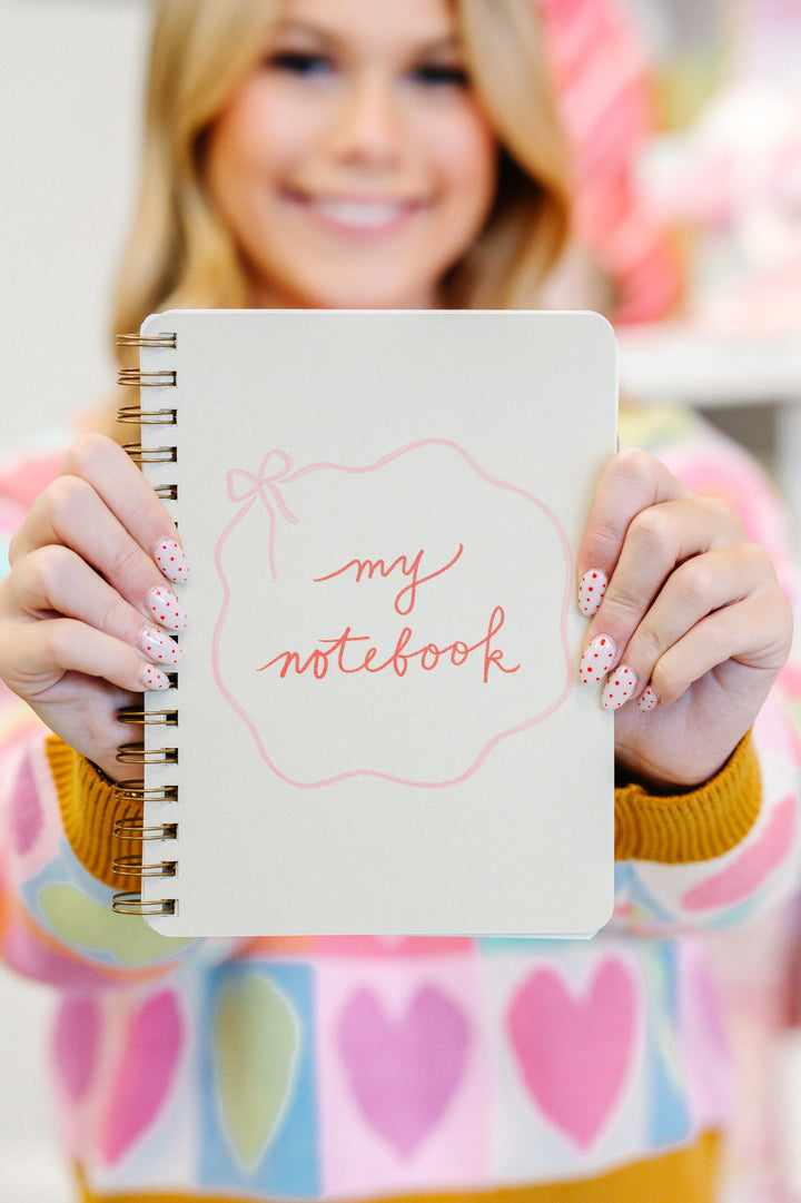 Pink Bow Spiral Notebook