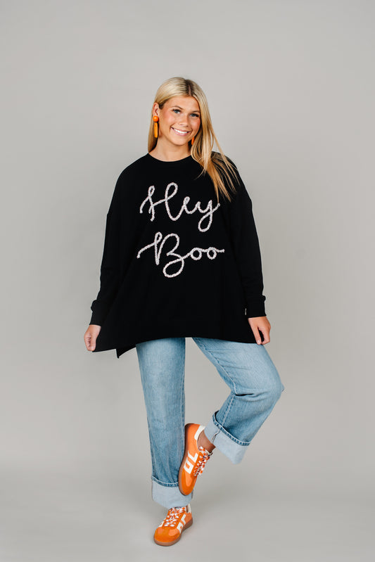 Mud Pie Hey Boo Sweatshirt