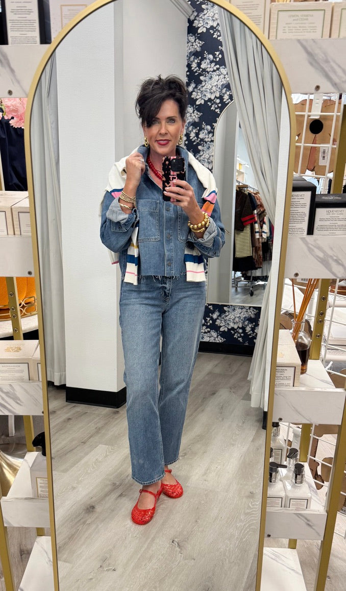 Hidden Denim Shirt-Med Wash