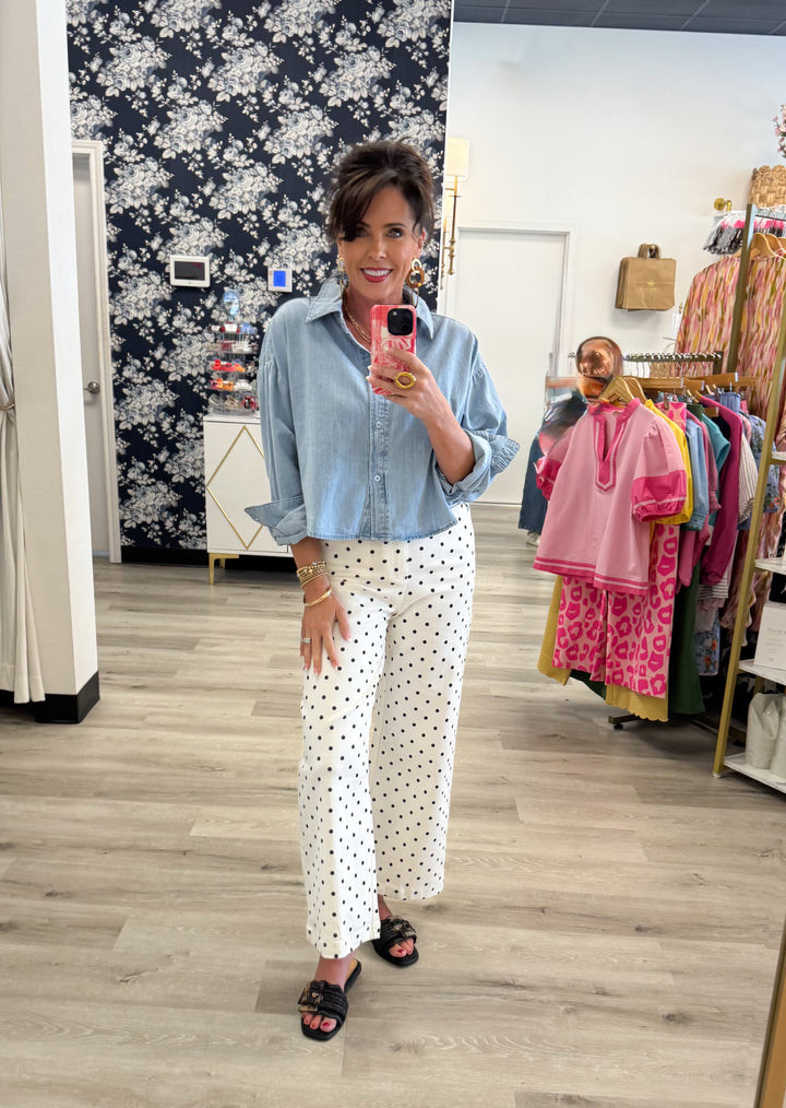 Camille Dot Denim Pants