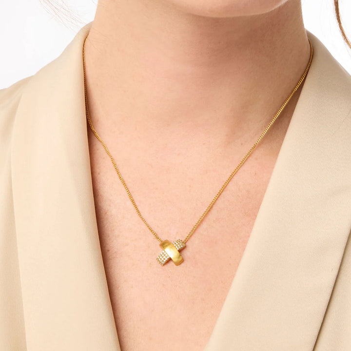 Julie Vos Catalina Pave X Delicate Necklace