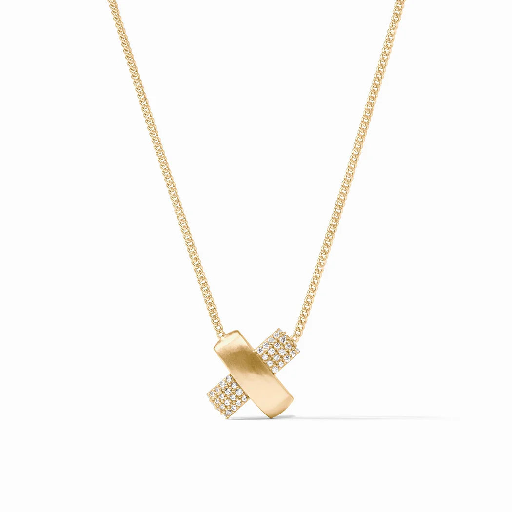 Julie Vos Catalina Pave X Delicate Necklace