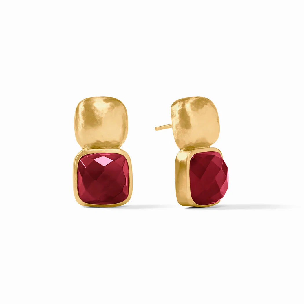 Julie Vos Catalina Earring Iridescent Ruby Red